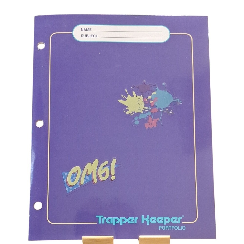 Vintage Trapper Keeper Portfolio Purple‎ 90s Retro OMG Cassette Folder 3-Hole